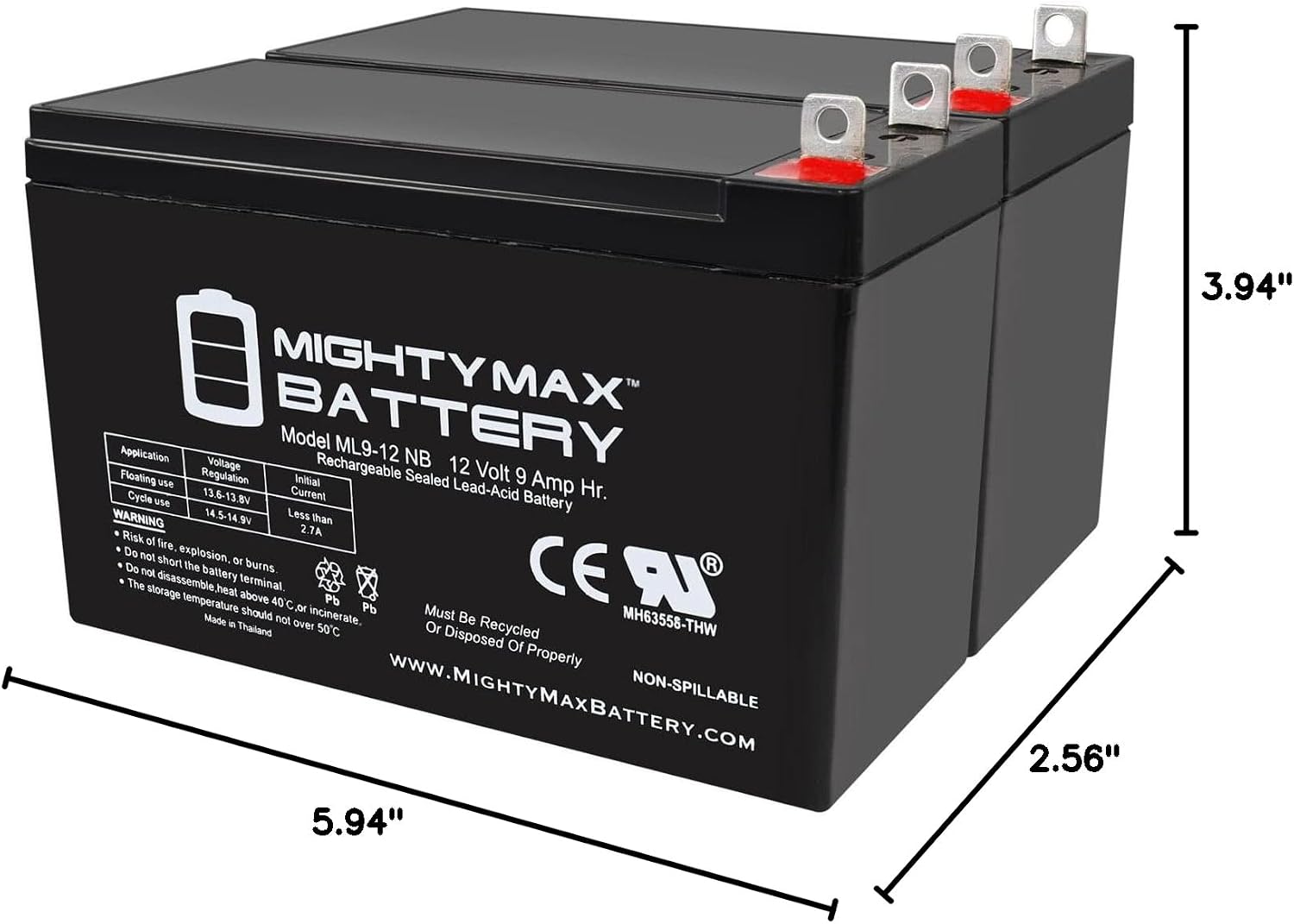 Mighty Max Battery 12V 9AH SLA Battery Replacement for Generac GP6500E