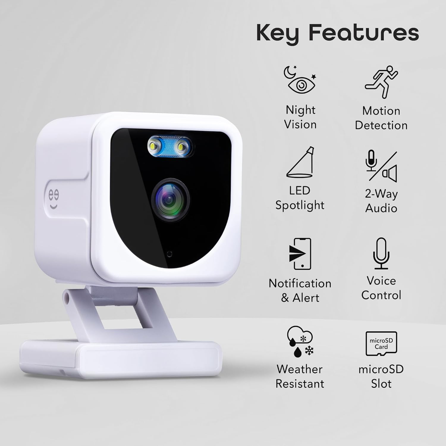 Geeni Mini 1080P Indoor/Outdoor Security Camera 2-Pack, Smart WiFi Cameras with Motion & Sound Detection, Night Vision, 2-Way Audio