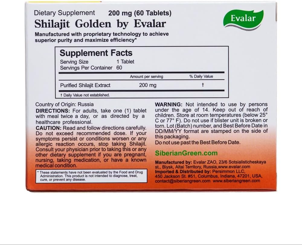 Shilajit Golden Siberian Altai 60 Tabs