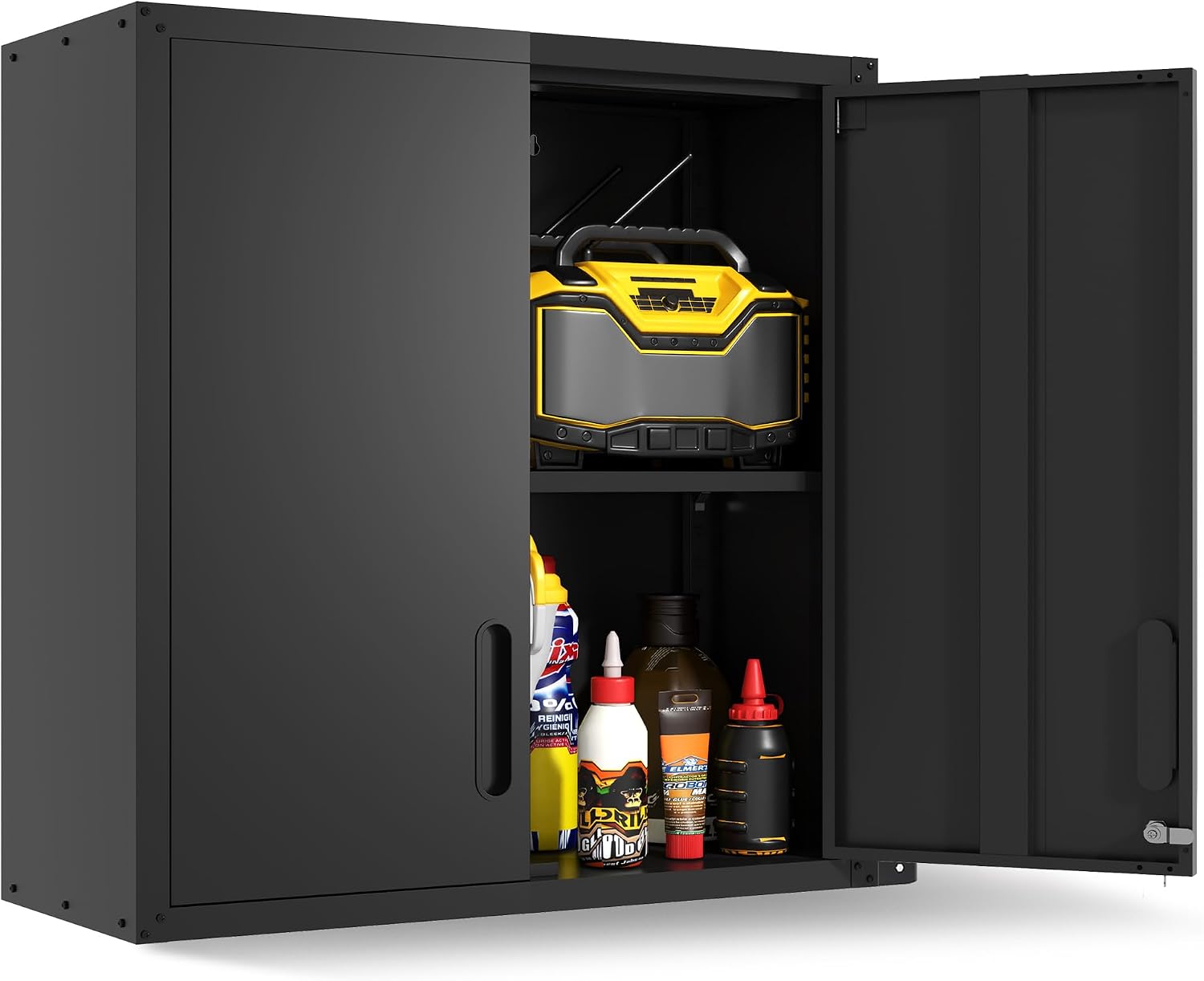 Garage Cabinets,Metal Garage Storage Cabinet with Wheels,Black Lockable Rolling Tool Cabinet with Drawer and Adjustable Shelves,Heavy Duty Tool Chest for Home Office Utility Room