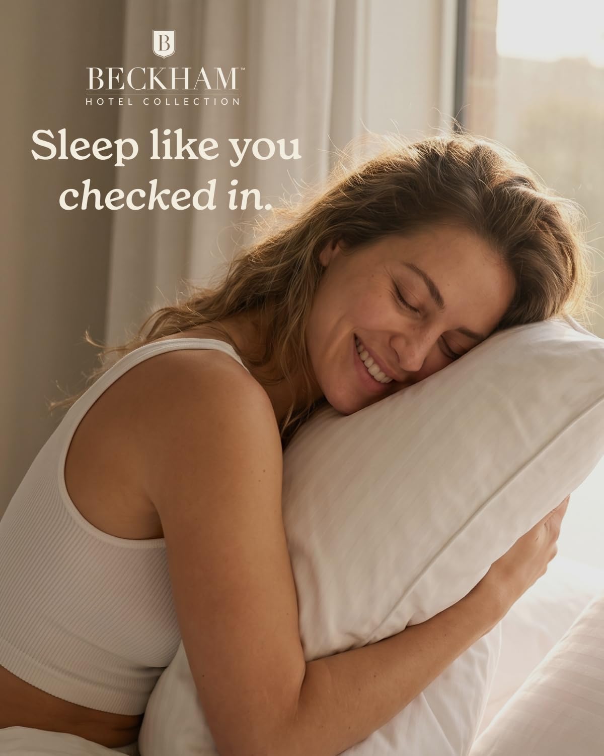 Beckham Hotel Collection Bed Pillows King Size Set of 2 | Down Alternative Pillow for Back, Stomach or Side Sleepers