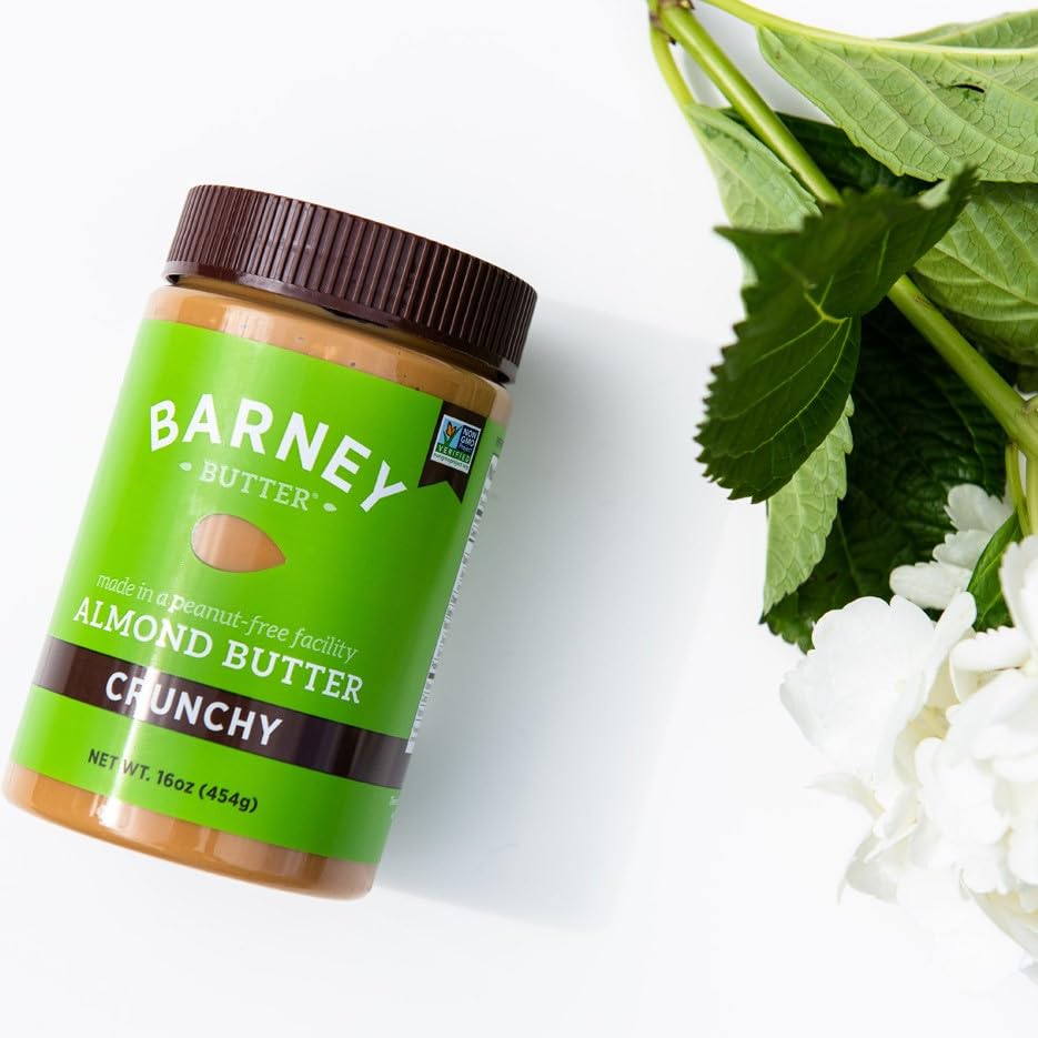 Barney Butter Almond Butter, Bare Smooth, 16 Ounce Jar, No Added Sugar or Salt, Skin-Free Almonds, No Stir, Non-GMO, Gluten Free, Keto, Paleo, Vegan