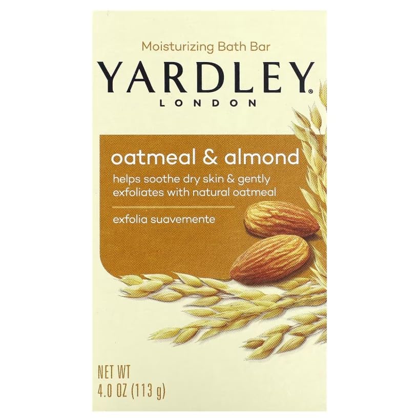Yardley Oatmeal and Almond Bar Soap, 4.25 Ounce, Set of 3