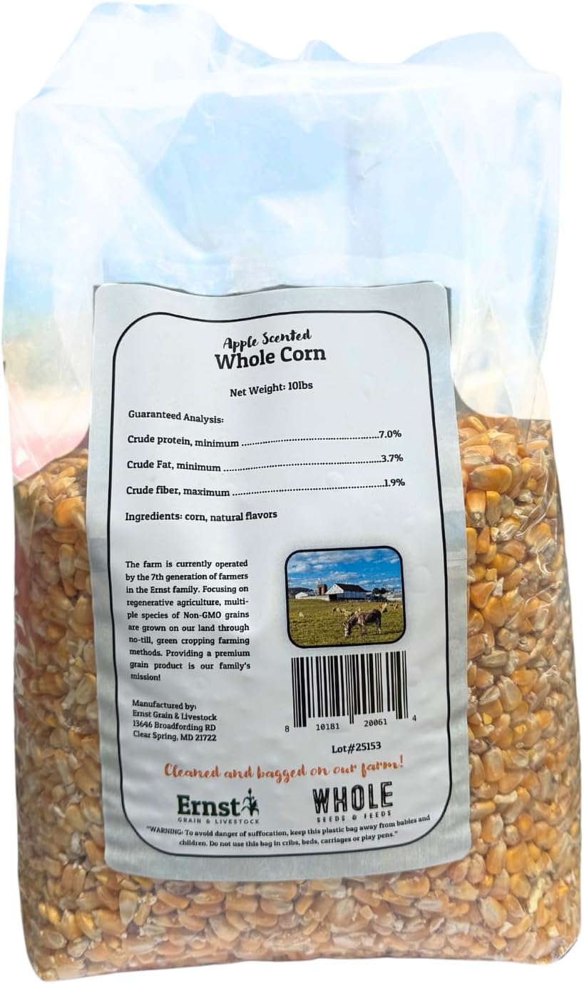 Ernst Grain & Livestock Whole Corn – Perfect Feed for Deer, Squirrels, Chickens, Ducks, Rabbits, Geese, and More! (46 Pound)