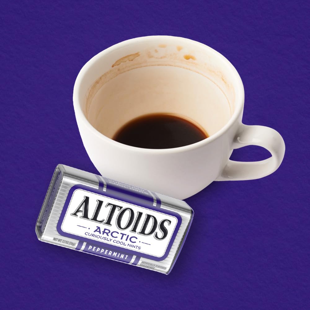 ALTOIDS Arctic Wintergreen Breath Mints Sugar Free Hard Candy Bulk, 1.2 oz Tin (8 Pack)