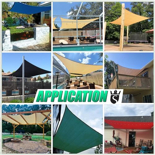 Royal Shade 20' x 22' Sand Beige Rectangle Square Sun Shade Sail Order to Make RTAPR1013 Canopy, UPF50+ 95% UV Blockage