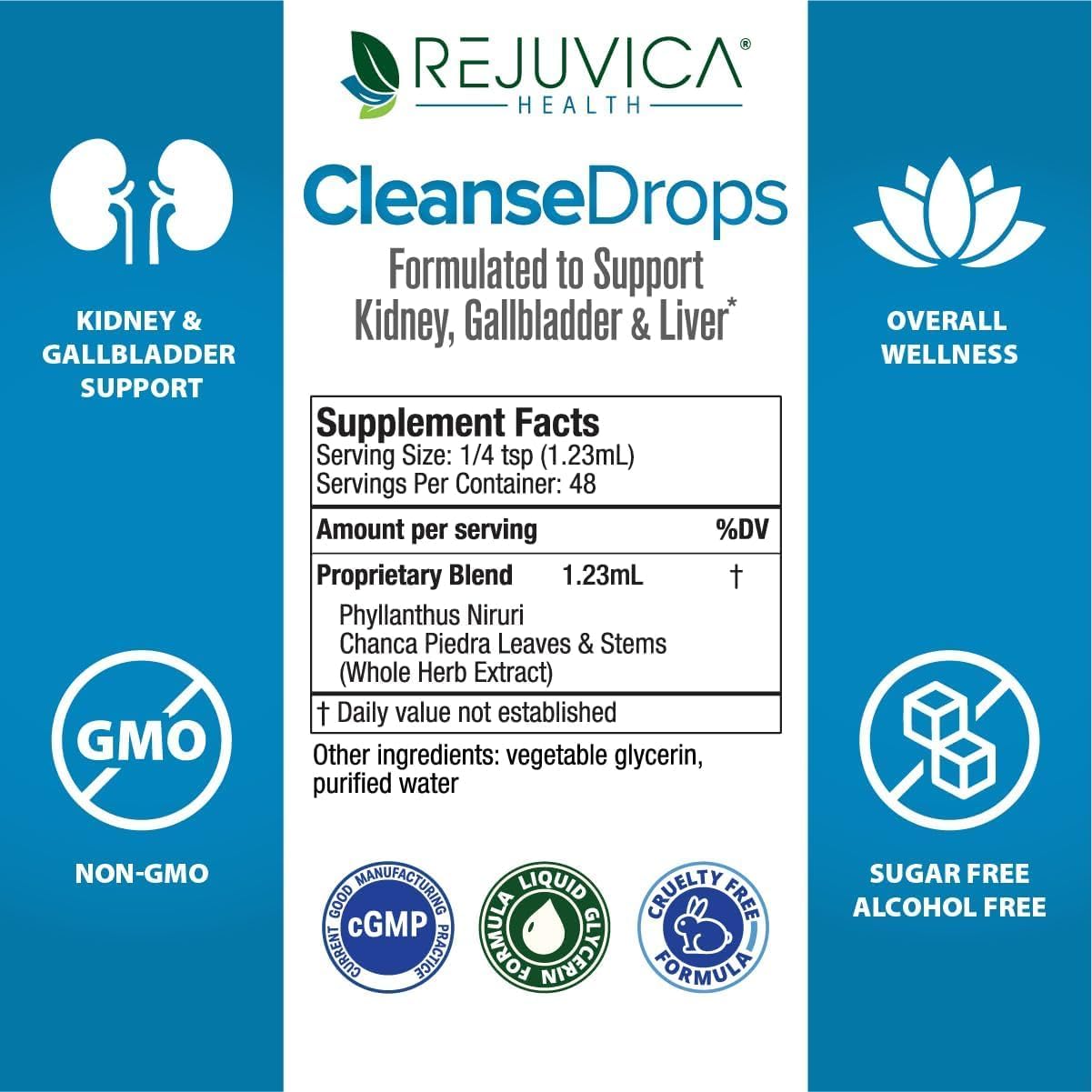 Cleanse Drops - Kidney and Gallbladder Supplement - Chanca Piedra Extracts.