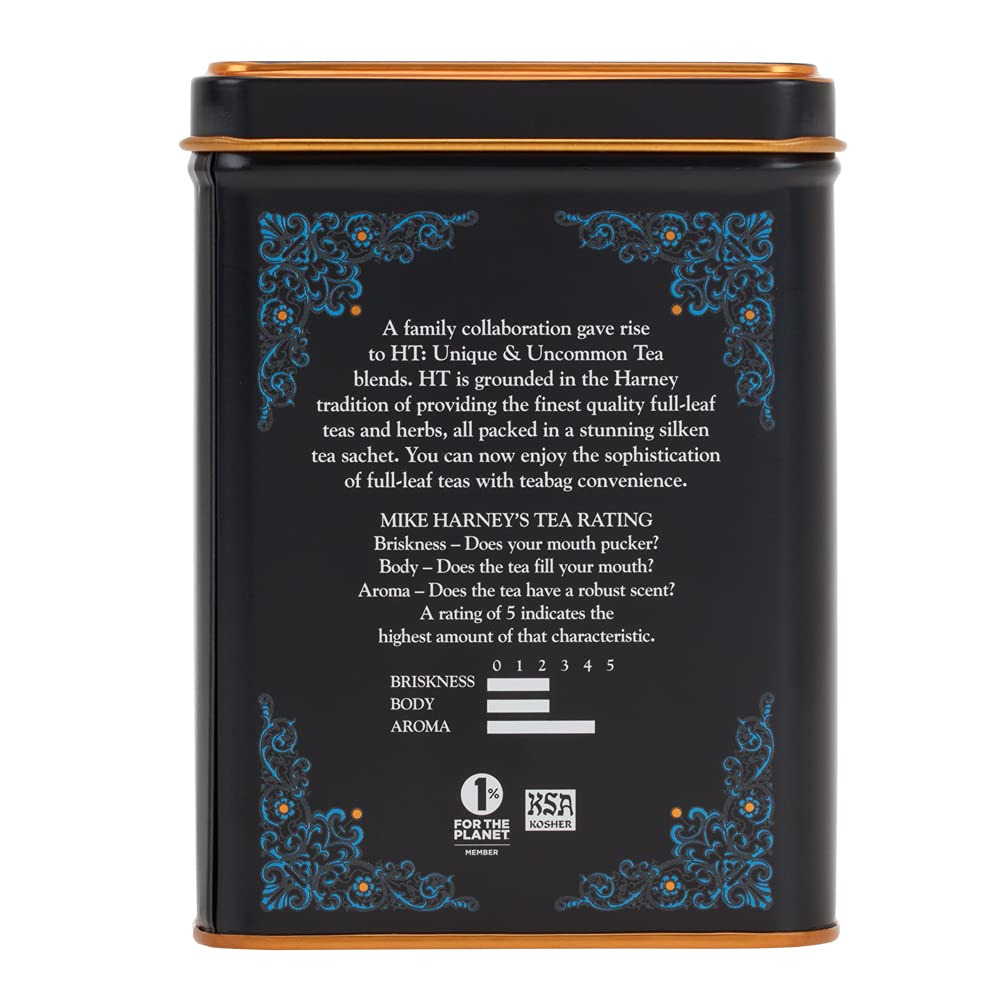 Harney & Sons HT Organic Supreme Green Tea, 20 Sachets, Tea Tin | Organic green tea with 20 sachets in a reusable tea tin. Caffeinated.