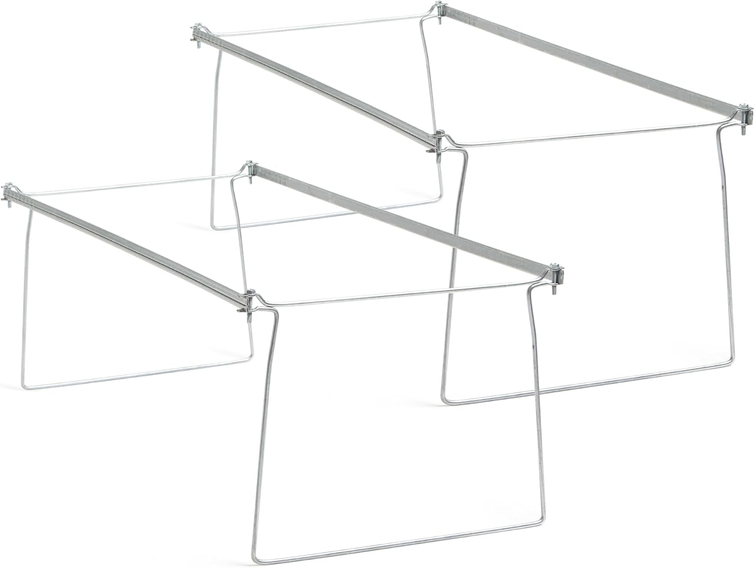 Smead Steel Hanging File Folder Frames, 2 Count, Gray, Adjustable Depth 23" to 27", Legal Size (64873)