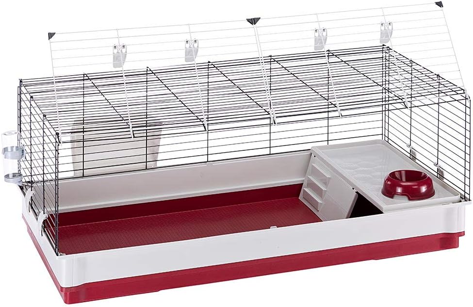Ferplast Krolik Green Rabbit Cage Deluxe | Rabbit Cage Includes All Accessories & Measures 39.4L x 23.6W x 19.7H & Includes All Accessories | 1-Year Manufacturer's Warranty