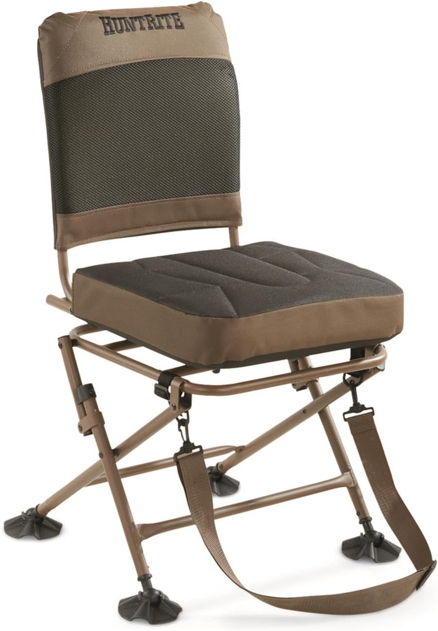 Guide Gear Huntrite 360 Swivel Hunting Blind Chair, 300 Pound Capacity, Folding, Lightweight, Portable, Padded Cushion Hunting Seat