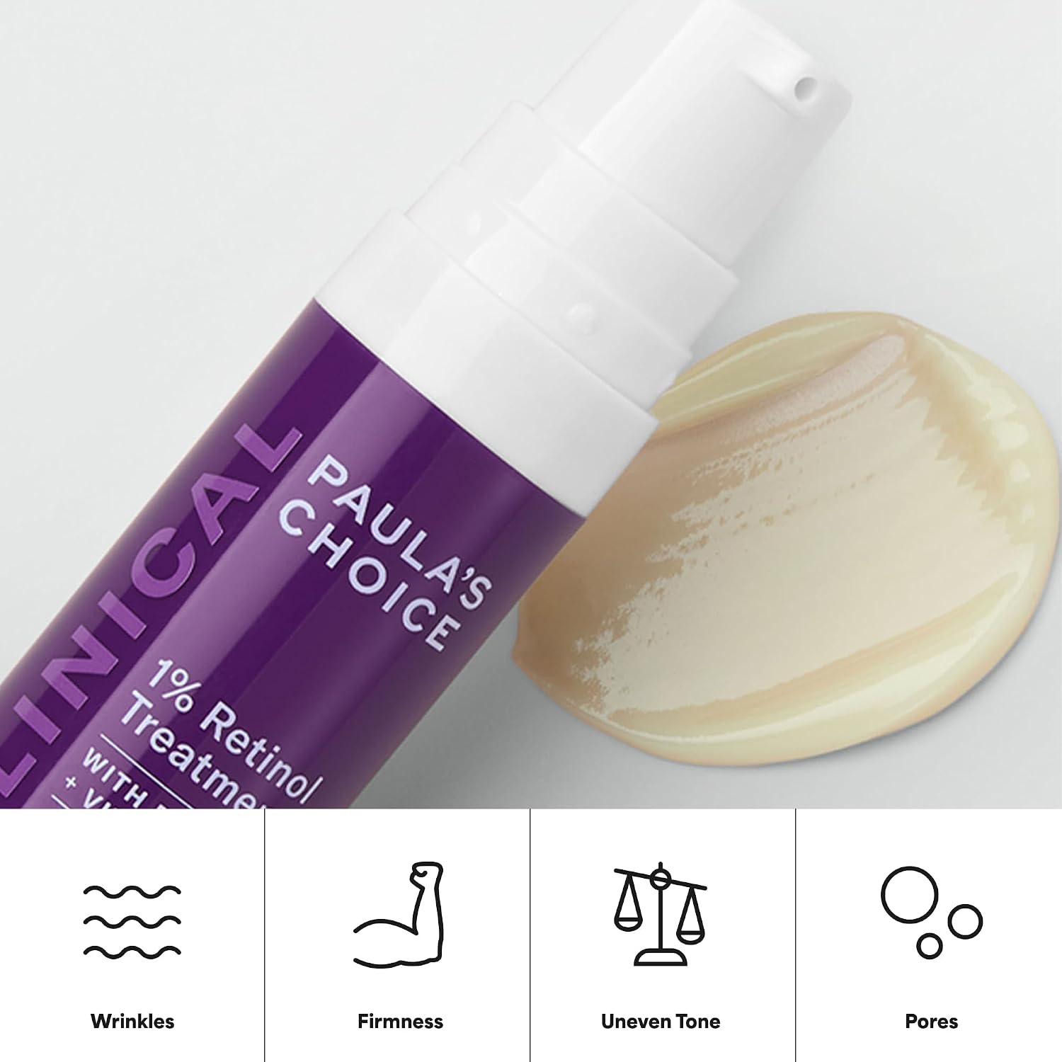 Paula's Choice CLINICAL 1% Retinol Face Treatment with Peptides | Anti-Aging Face Serum with Vitamin C & Licorice Extract for Fine Lines & Wrinkles, Fragrance Free