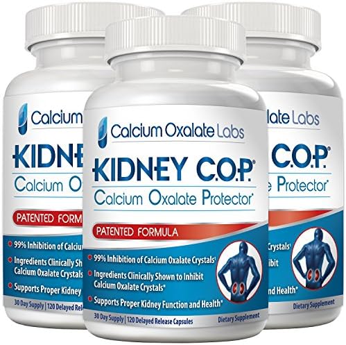 KIDNEY C.O.P. Calcium Oxalate Kidney Stone Support Supplement 120 Caps | Urologist Recommended, 99% Calcium Oxalate Inhibition, 5X Stronger Than Chanca Piedra, Patented Formula, 30-day supply