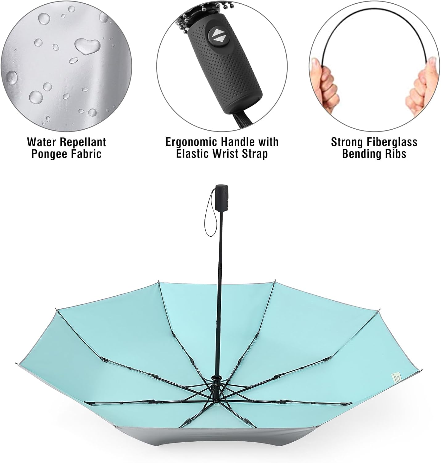G4Free UPF 50+ UV Protection Travel Umbrella 42/46 Inch Auto Open Close