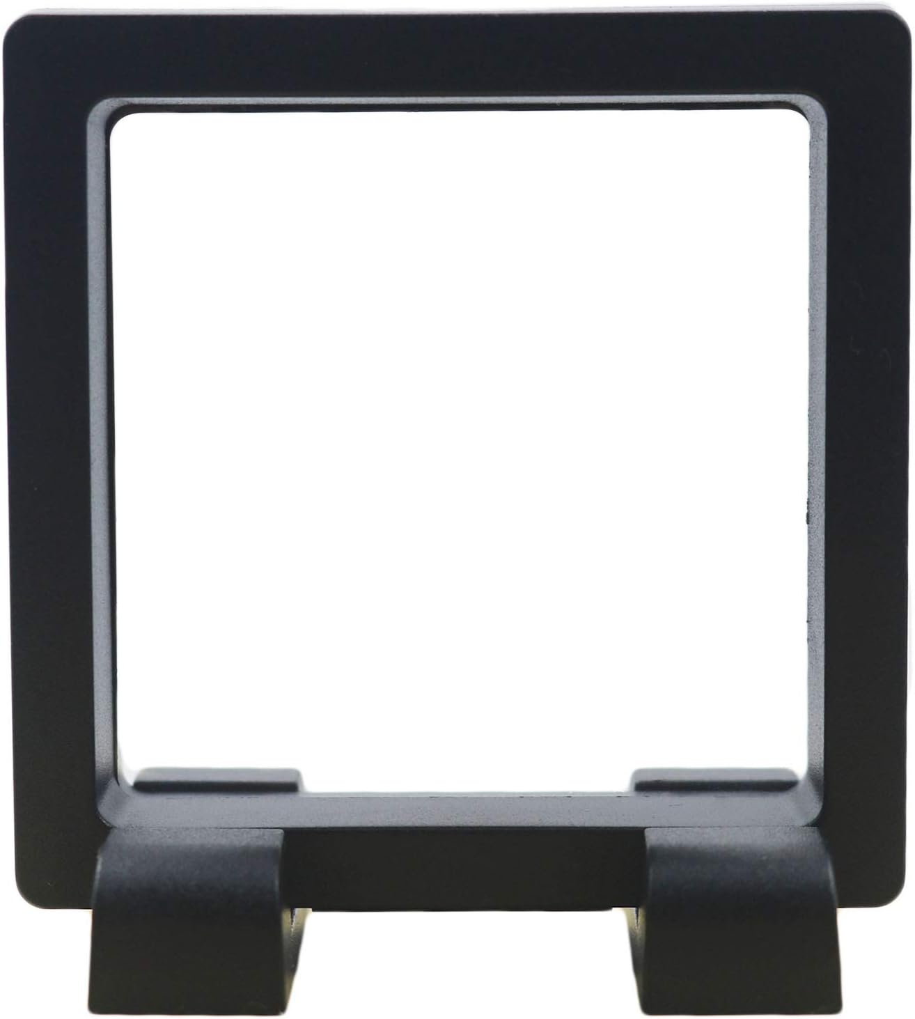 Challenge Coin Holder, Single Coin Display Case, 3D Floating Clear Frame with Feet Stand, Postage Stamp Jewelry Medallion Specimen Medal Holder Box