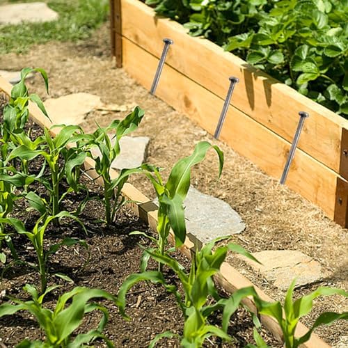 Landscape Stakes Metal Landscape Edging Anchoring Spikes, 10-Inch Length 50 Count, for Artificial Turf Stakes, Paver Edging, Weed Barrier, Timber