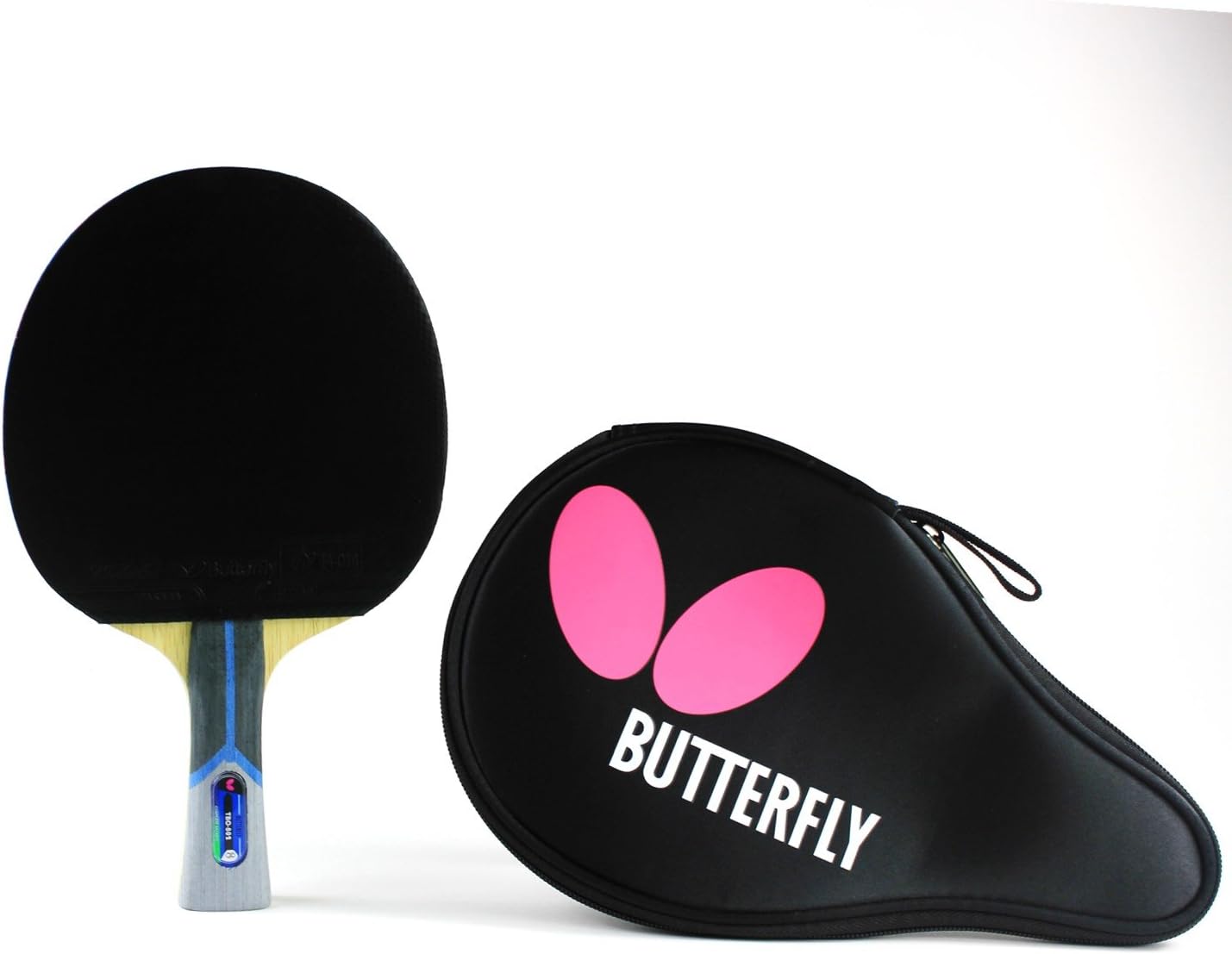 Butterfly 802 FL Shakehand Table Tennis Racket | China Series | Powerful Arylate/Carbon Blade and Rubber Combination with Racket Case | Recommended