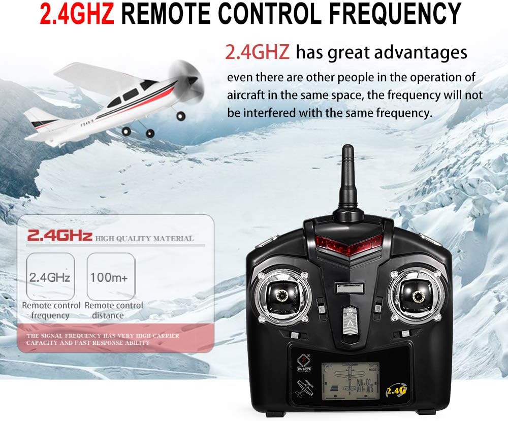 GoolRC WLtoys F949S RC Airplane, 2.4Ghz 3CH RC Plane with Gyroscope, EPP Remote Control Airplane, Easy to Fly RC Aircraft with 3 Batteries