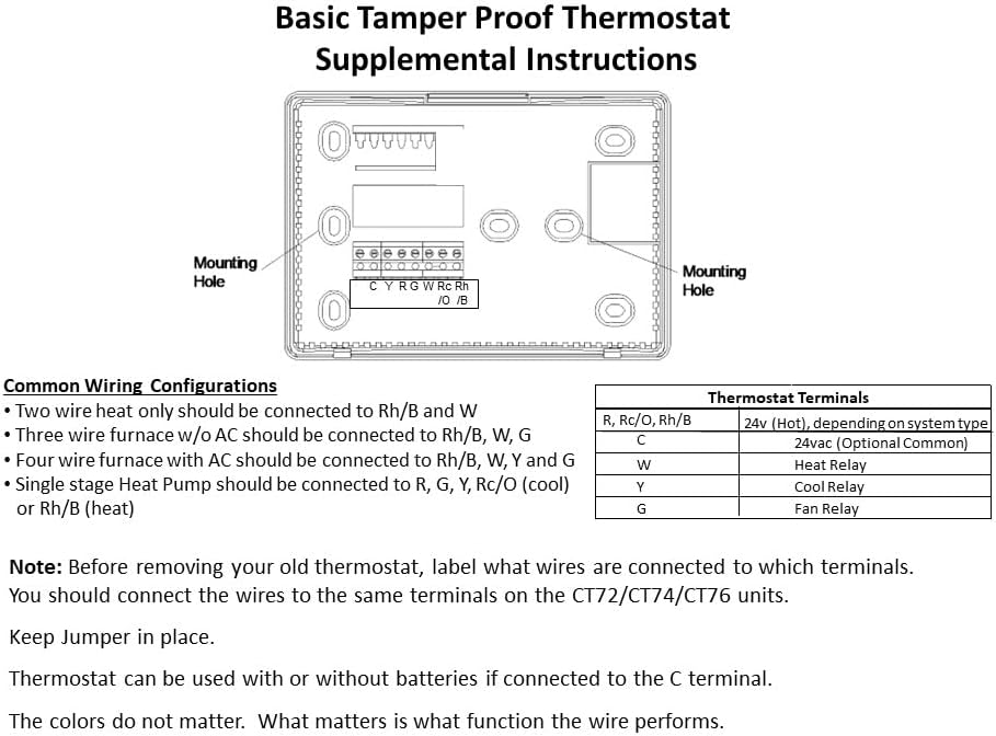 CT72 Basic Tamper Proof Thermostat