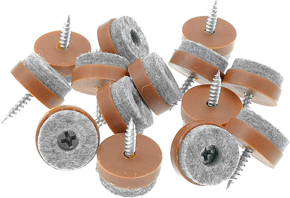 40pcs Screw-on Furniture Felt Pad Chair Glide Slider Hardwood Floor Protector for Wooden Leg Feet of Chair Table Furniture(Φ20mm or 0.8";Brown)