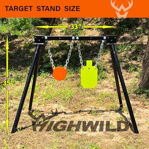 Highwild AR500 Steel Targets System 3/8 Inch Thick Complete Steel Shooting Targets with Stand