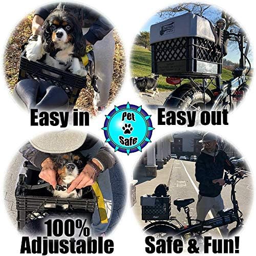 DIY Conversion/Bike Dog Carrier Package (Crate NOT Included) Padded Liner is 2 Sizes in One + 4 Point Safety Harness & Heavy Duty Fasteners Holds