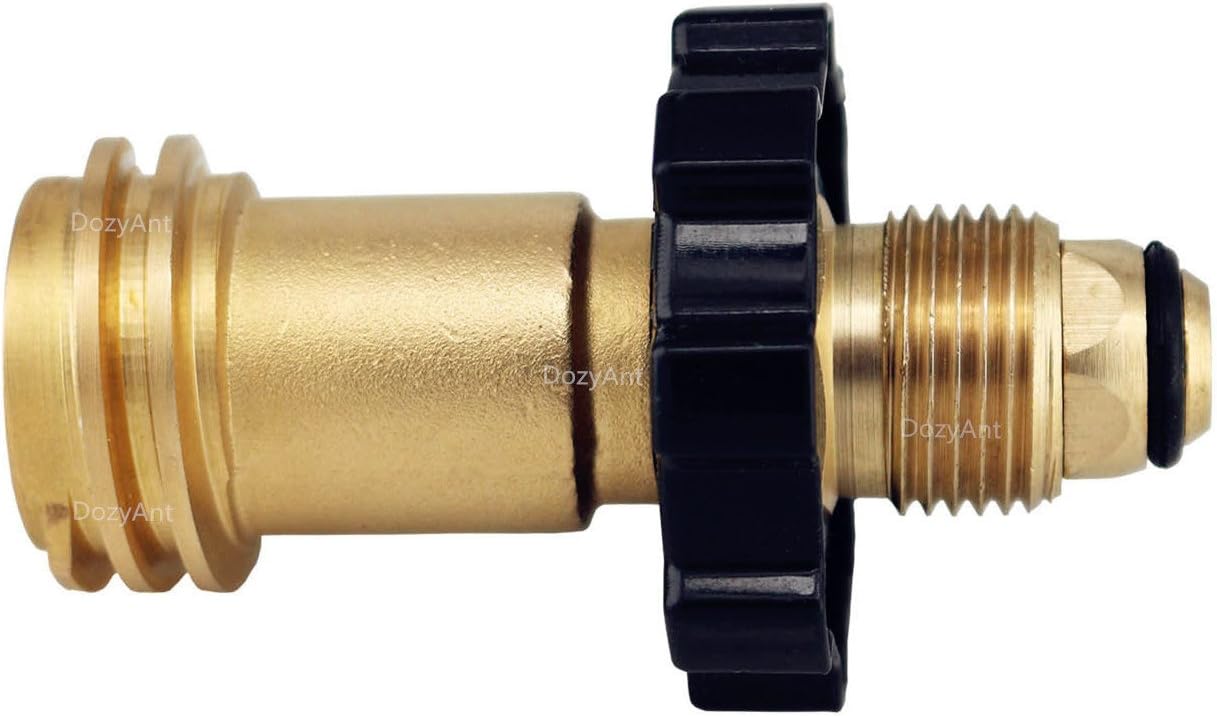 Propane Tank Adapter POL to QCC1 Converts Old Tank Valve to New Connection | Universal Fit 100 lb POL to QCC1 Type 1 Propane Adapter with Wrench and Hand Wheel for Old Tank Valve to New Hose Connection