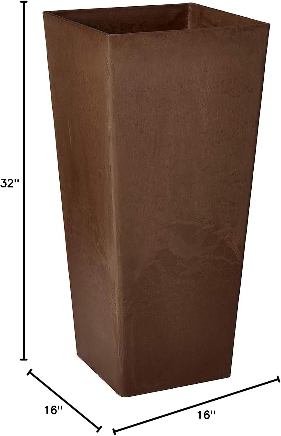 Arcadia Garden Products PSW FS32TP Contempo Tall Square Planter, 13 by 13 by 28-Inch