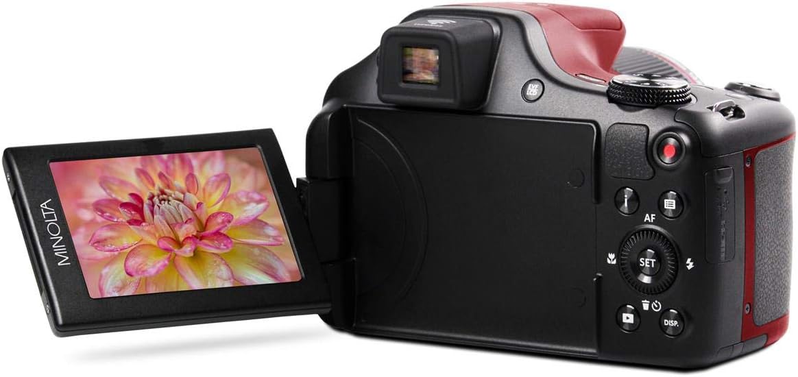 Minolta MN67Z Pro Shot 20MP Camera, 67X Zoom, 1080p HD Video (Red)