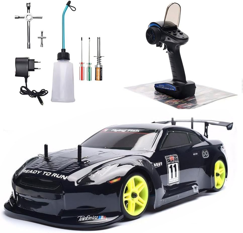 Nitro RC Cars for Adult 1/10 2.4G Professional Fast Drift Remote Control Car Two Speed Nitrogen Drive Truck 4WD 80KM/H Metal Chassis Gas Methanol