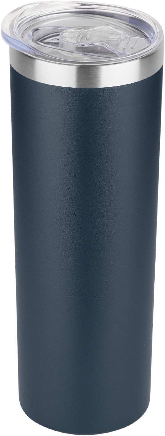 HASLE OUTFITTERS 20 oz Skinny Tumblers Bulk Set, Stainless Steel Insulated Slim Tumblers with Lids, Reusable Double Wall Travel Coffee Mugs