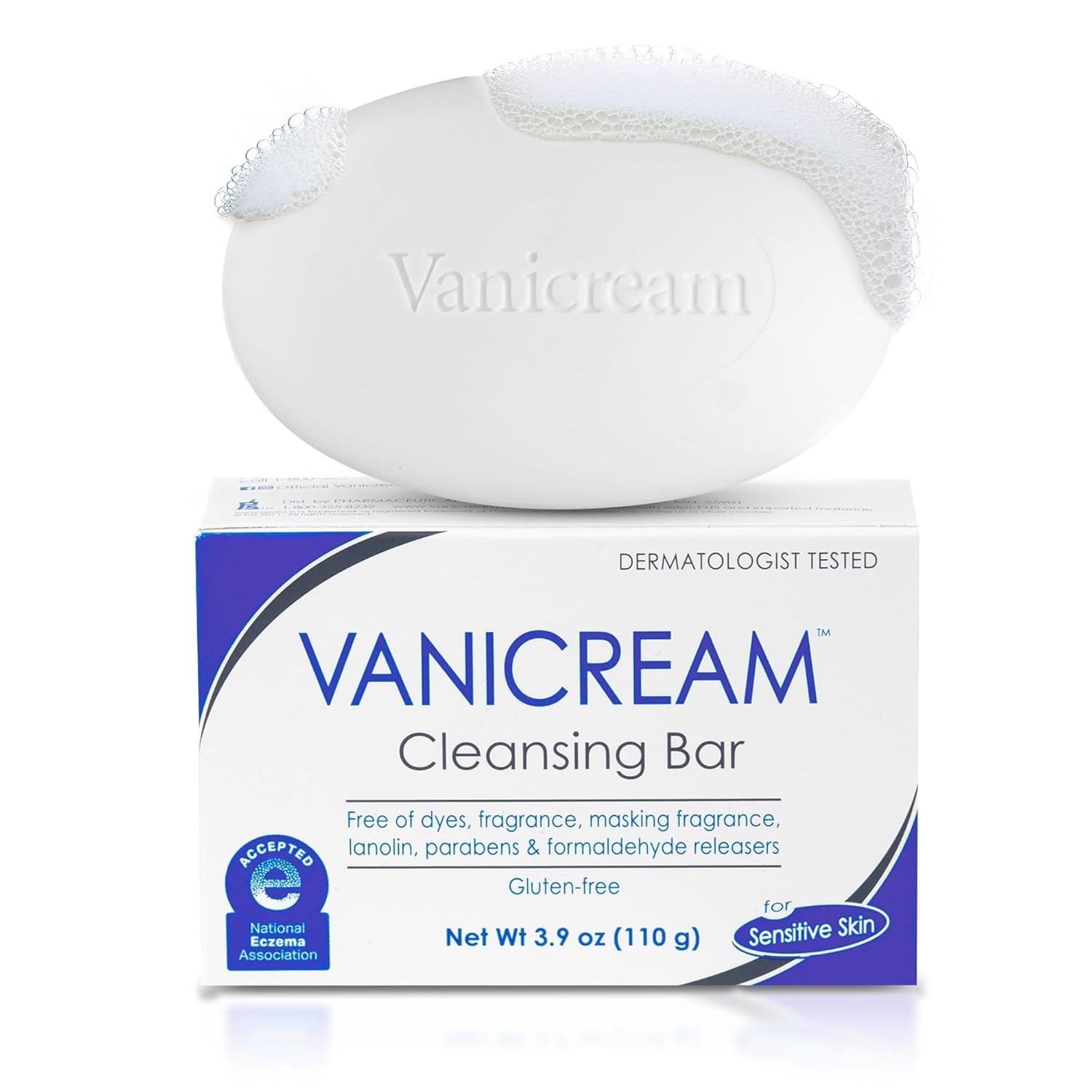 Vanicream Cleansing Bar 3.9 oz For Sensitive Skin, Pack of 4