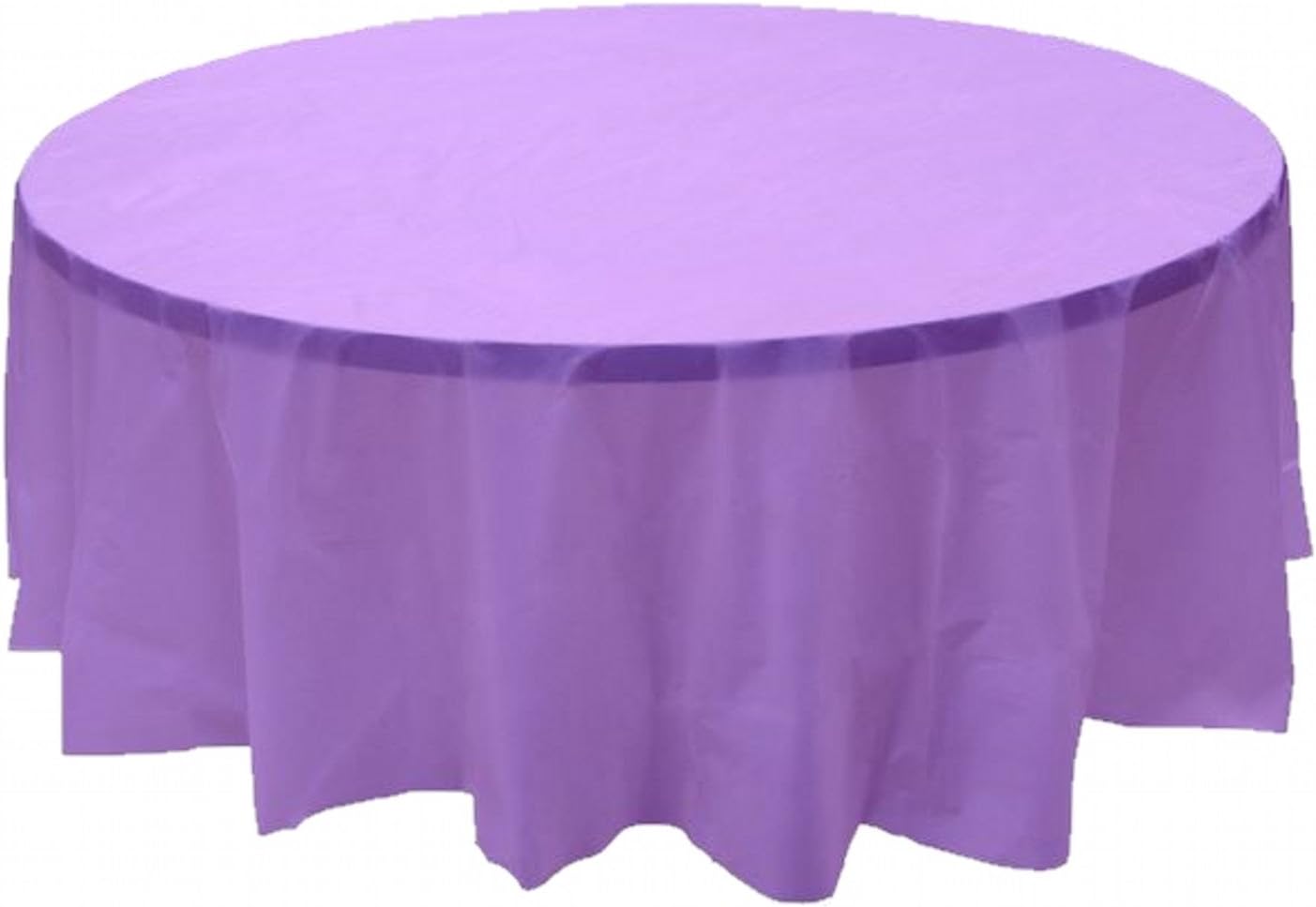 2 Plastic Round Tablecloths 84" Diameter Table Cover - Lavender