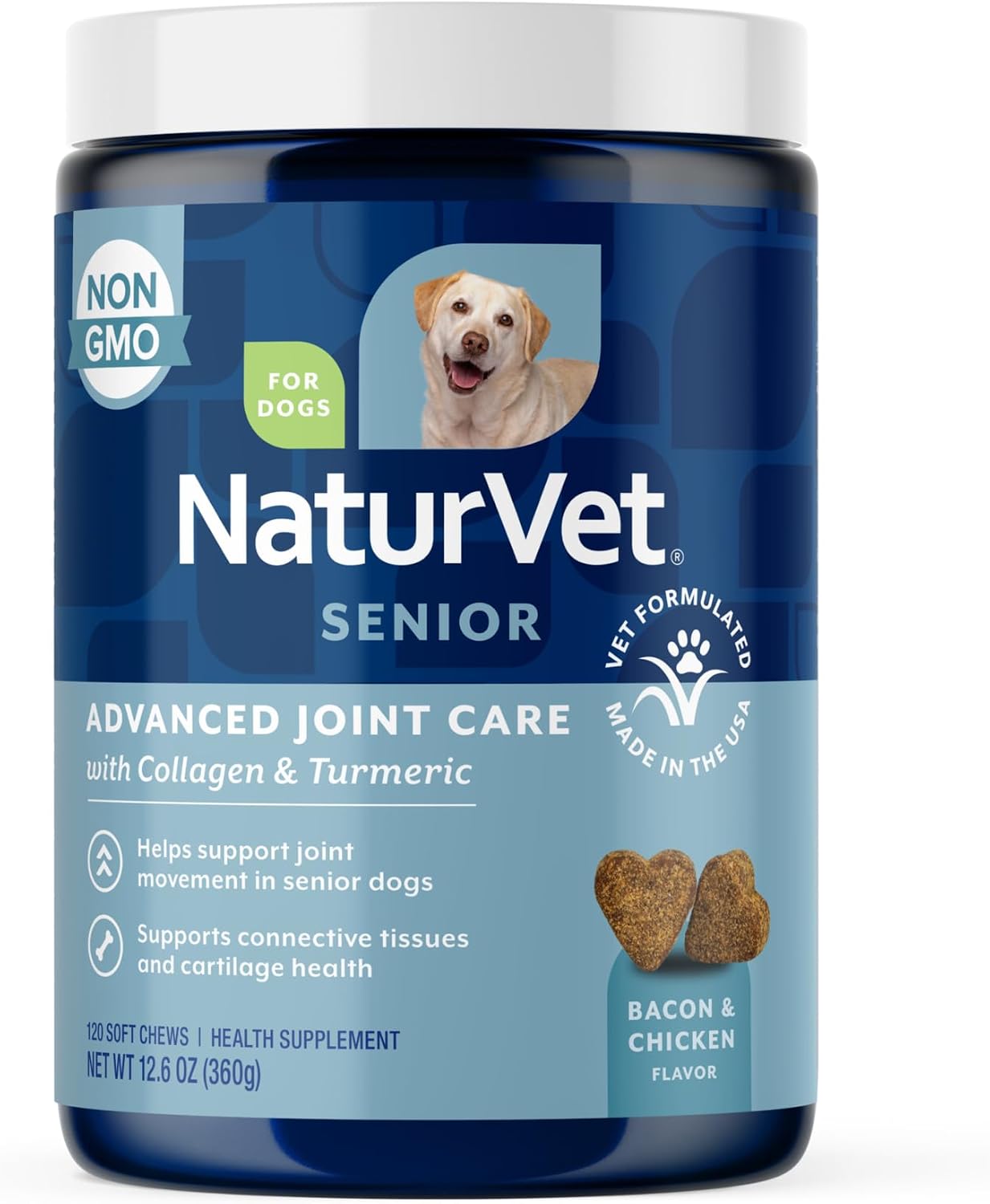 NaturVet – Glucosamine DS Plus - Level 2 Moderate Care – Supports Healthy Hip & Joint Function – Enhanced with Glucosamine, MSM & Chondroitin – for Dogs & Cats–70 Soft Chews