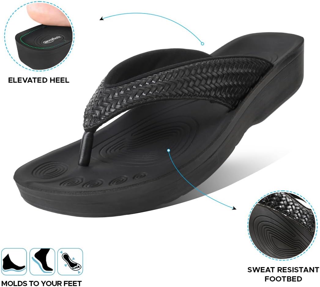 AEROTHOTIC Comfortable Arch Support Flip Flops for Women Orthotic Sandals