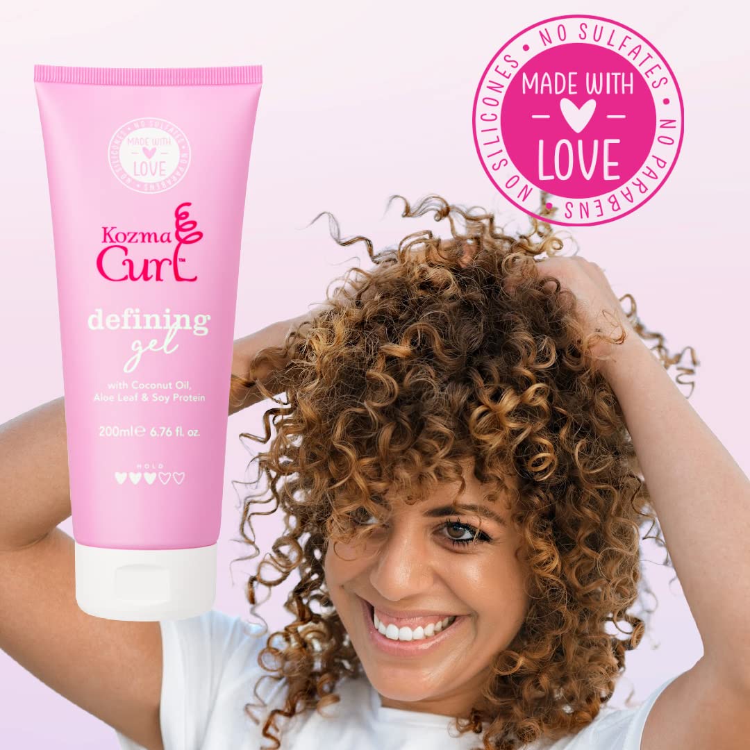 Defining Gel – Lightweight Soft Hold Curly Hair Gel for Frizz Control & Humidity Protection, Non-Crunchy Curl Styling Gel for Curly & Wavy Hair