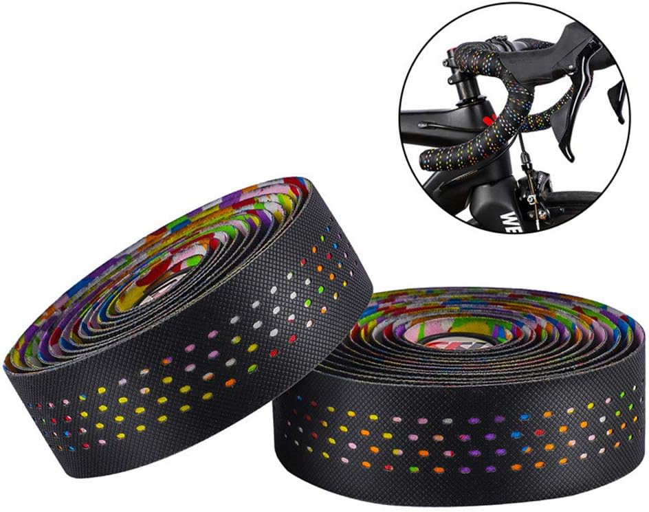 Tvoip 2 Rolls Soft Road Bike Bicycle Handlebar Cork EVA PU Bar Tape Professional Cycling Damping Anti-Vibration Wrap