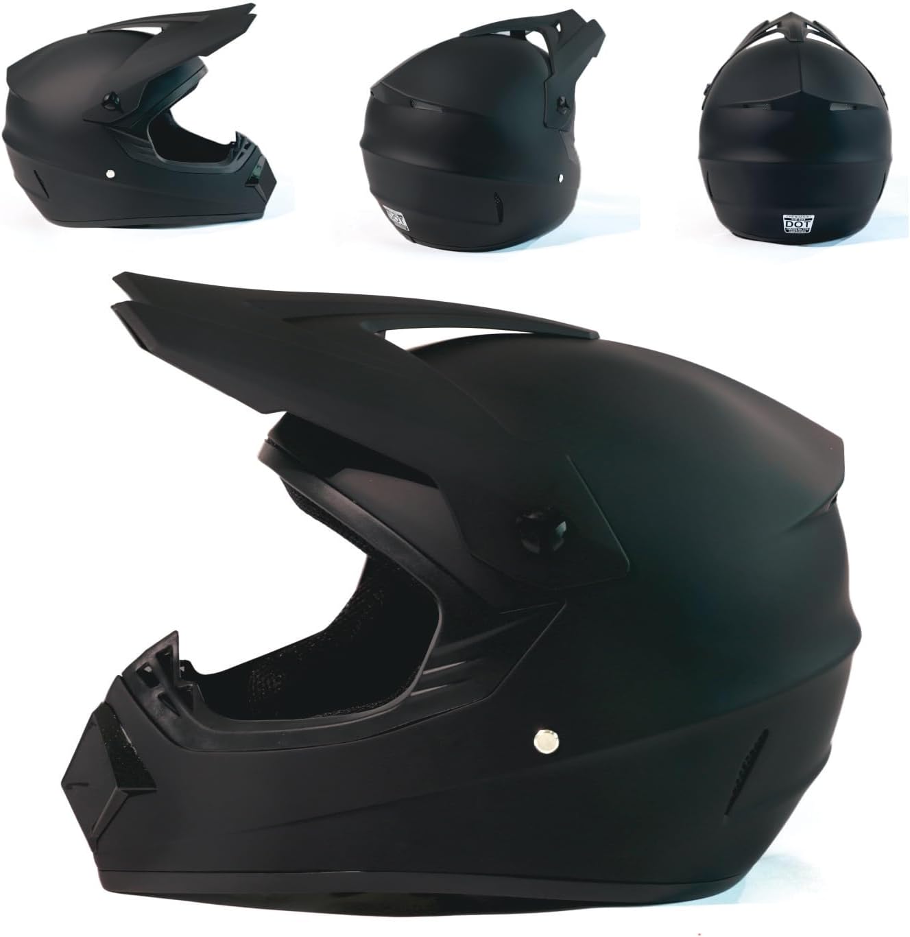 Dirt Bike Helmets Black Fullface DOT Motorcycle E Bike ATV Helmet