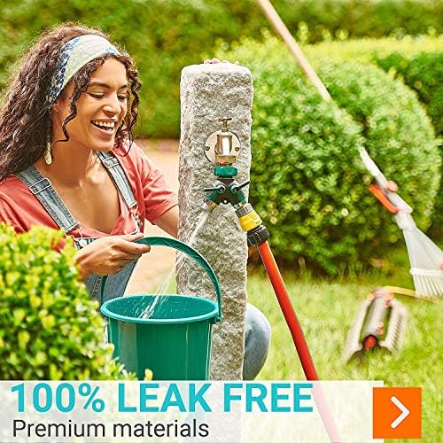Garden Hose Splitter 2 Way Heavy Duty, Strong & Durable Garden Y Hose Splitter Connector Metal Body, Faucet Splitter, Hose Adapter, Water Tap Outdoor