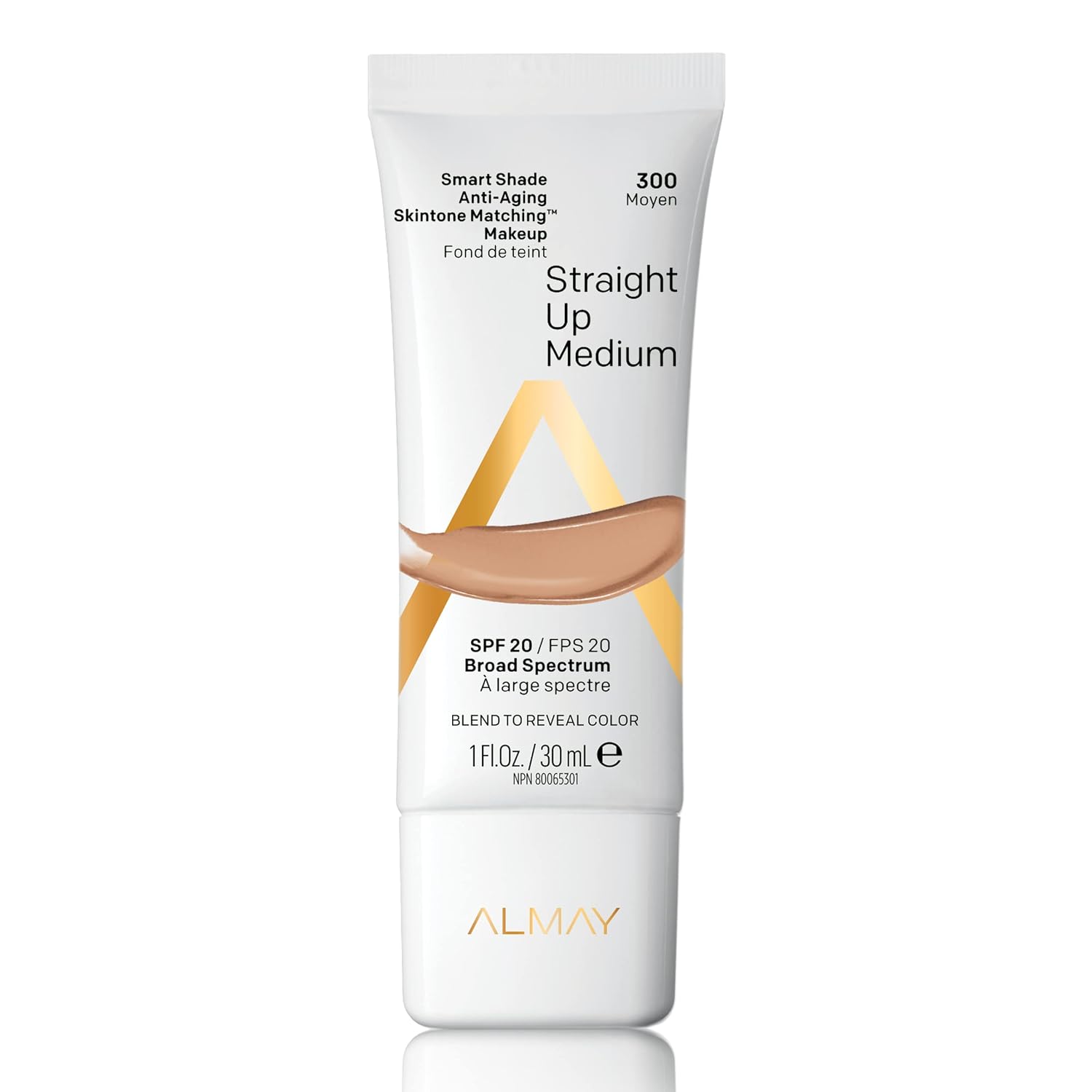 Almay Anti-Aging Foundation, Smart Shade Skintone Matching Makeup, Natural Finish with SPF 20, HypoallergenicFragrance Free, Dermatologist Tested
