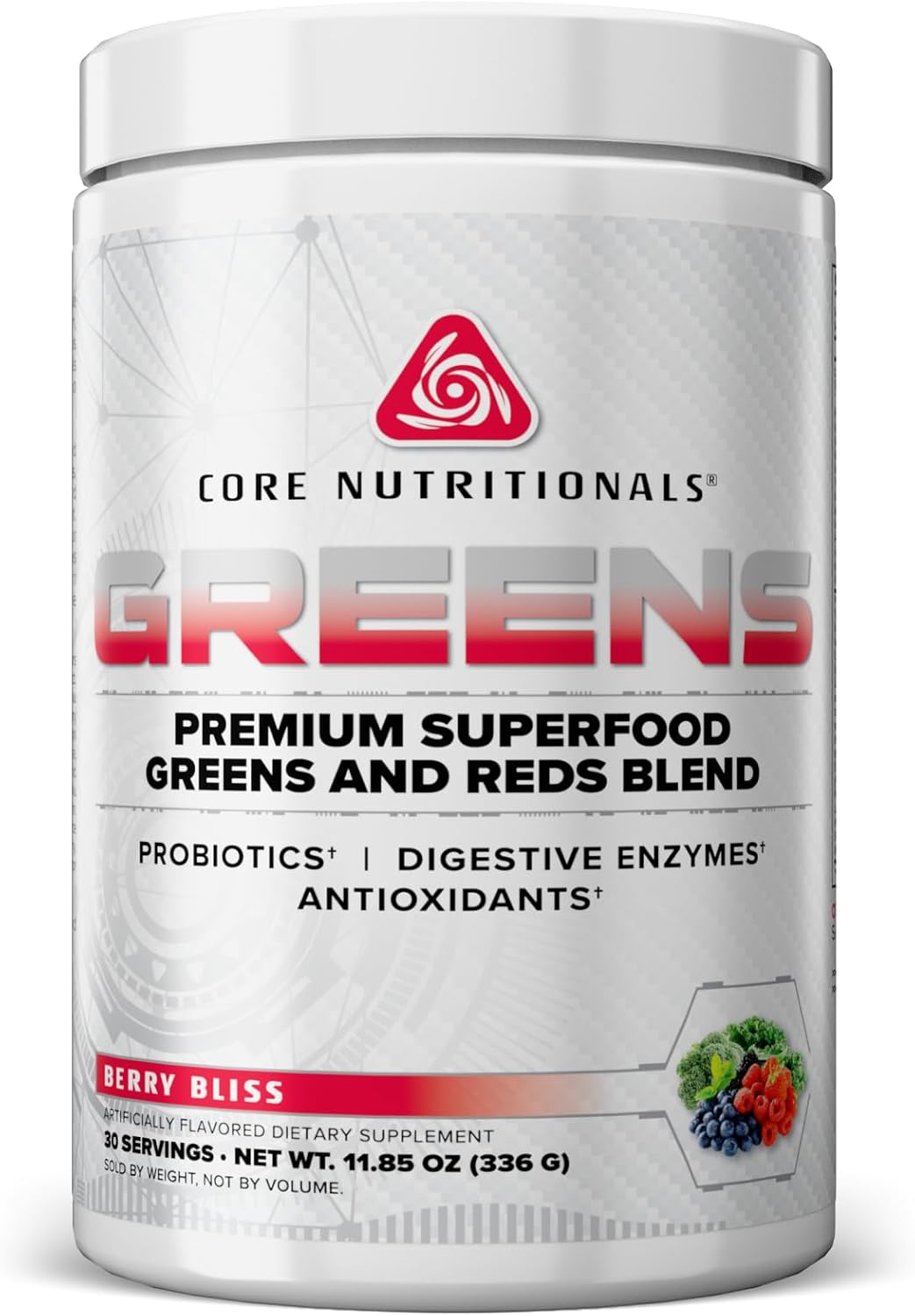 Core Nutritionals Greens, Digestive Support, Berry Bliss, 30 Servings