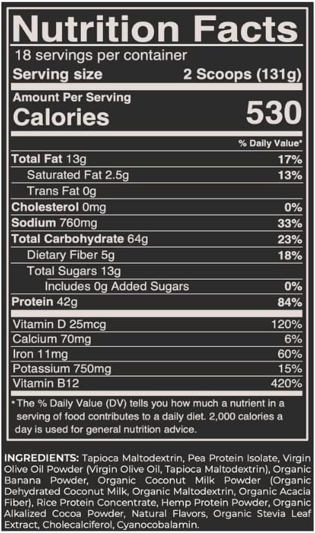 Gorilla Gulps – Mocha Vegan Mass Gainer – 5 lb Natural High Calorie Protein Powder – GMO, Gluten, Dairy