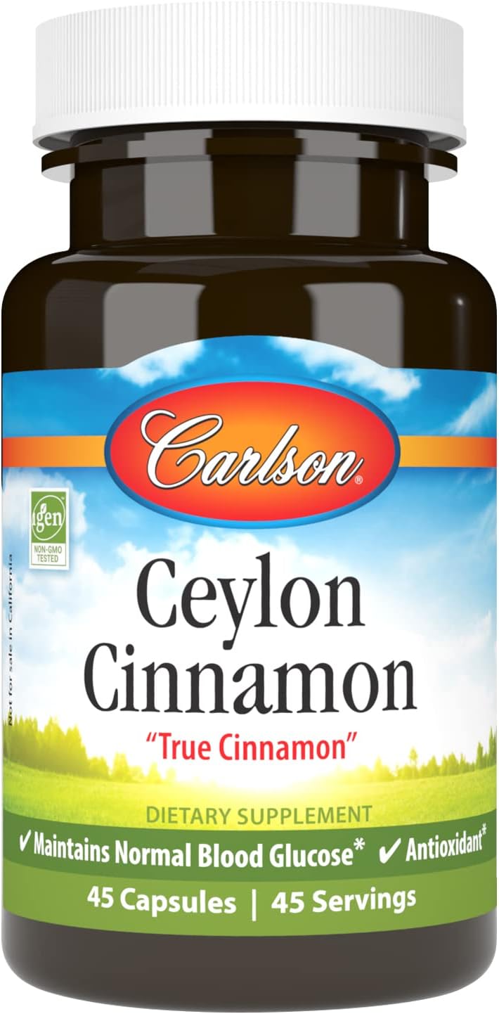 Carlson Ceylon Cinnamon, Cinnamon Supplements, 500 mg, 180 Capsules