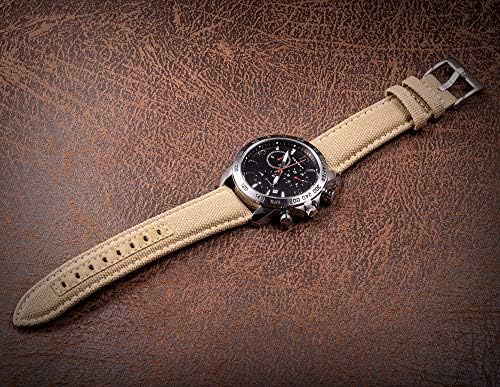 hemsut h Canvas Watch Bands, Quick Release Military Watch Strap, Fabric Replacement 18mm Watch Bands for Men