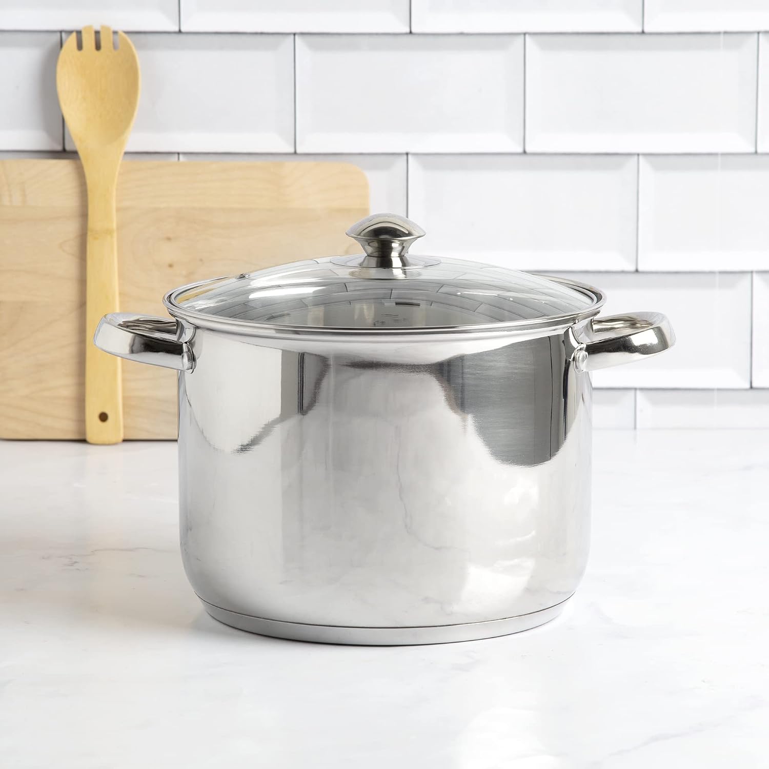 Ecolution Stainless Steel Sauce Pan, Encapsulated Induction Ready Cooking Pot with Glass Lid, Oven Safe, Dishwasher Safe Soup Pot, 2-Quart
