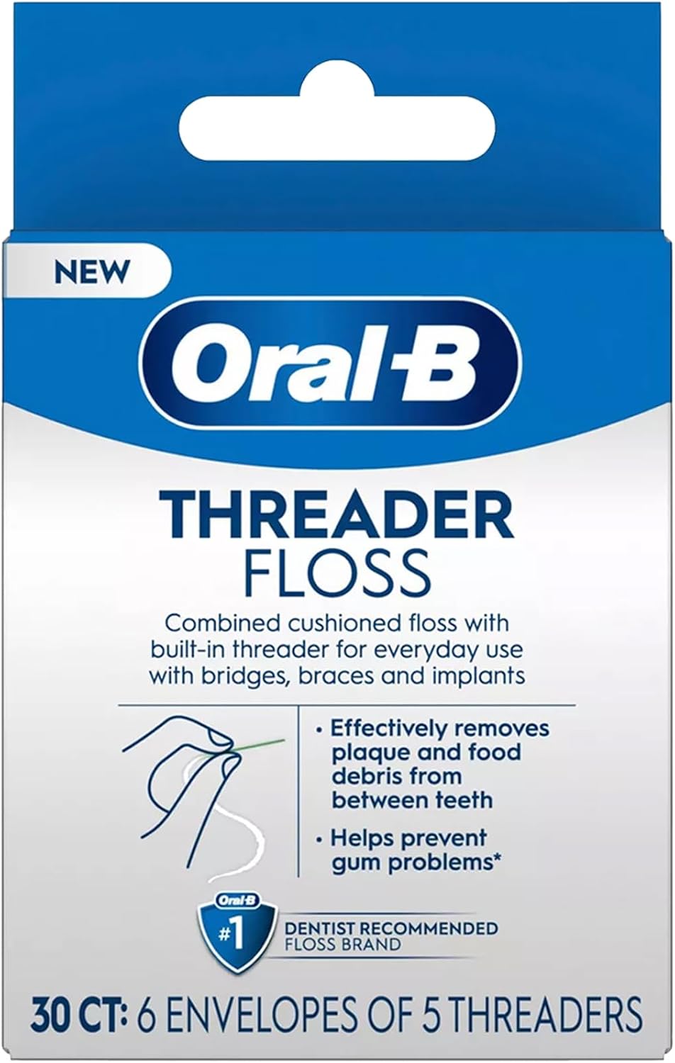Oral-B Glide Threader Floss, 30-Count (Pack of 6)