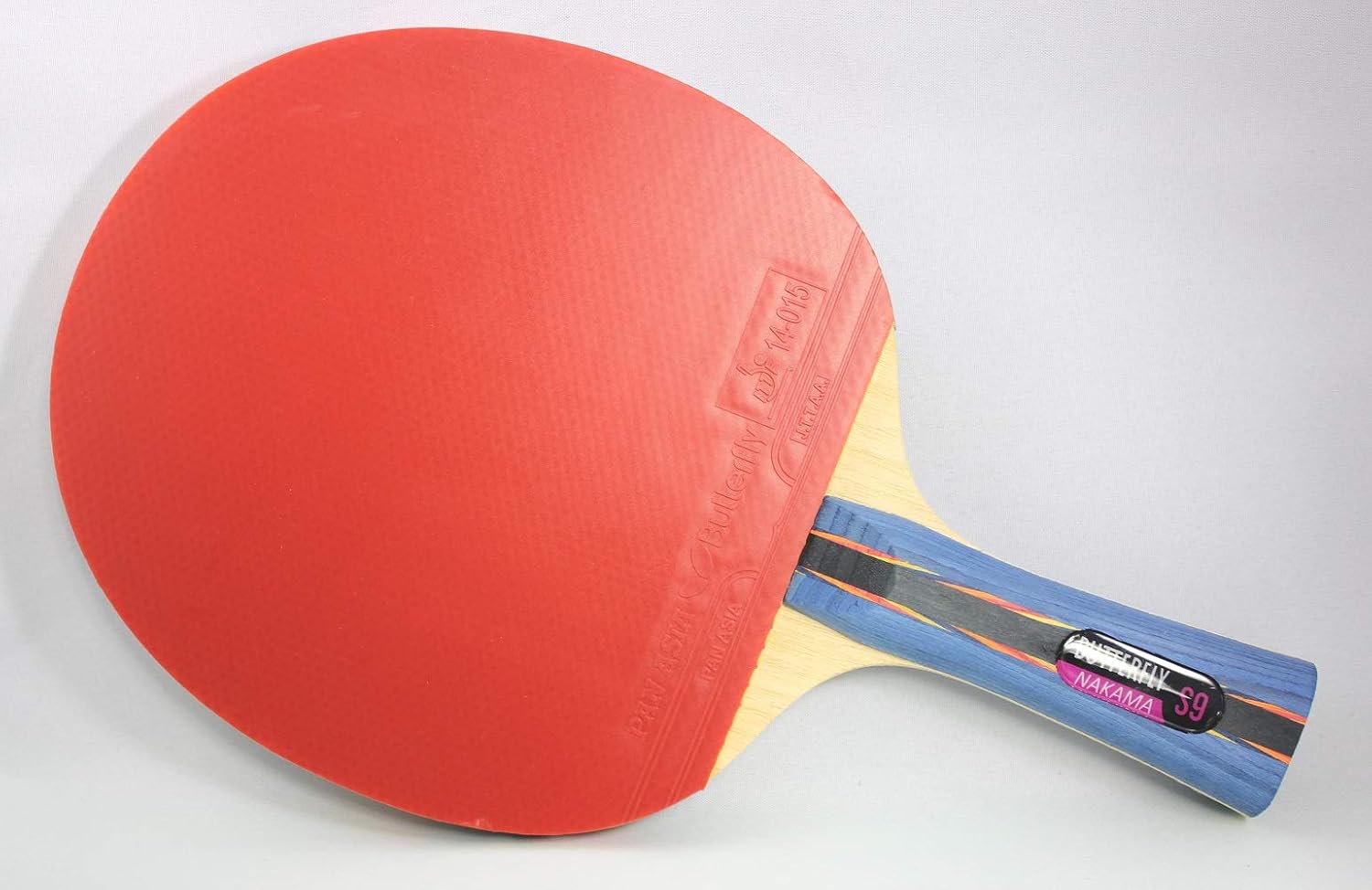 Butterfly Nakama S-9 Table Tennis Racket – ITTF Approved Ping Pong Paddle – Pan Asia Table Tennis Rubber and Thick Sponge Layer Ping Pong