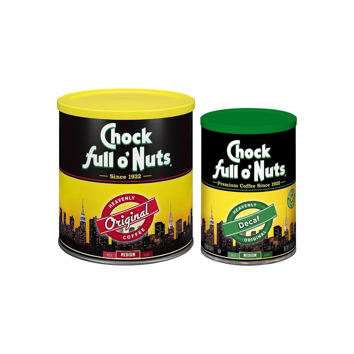 Chock Full o' Nuts French Roast Ground Coffee – Premium Beans in Recyclable Steel Can – Rich Flavor & Aroma, Dark Roast – Perfect for Drip, Pour-Over, Percolator – 26 Oz Can