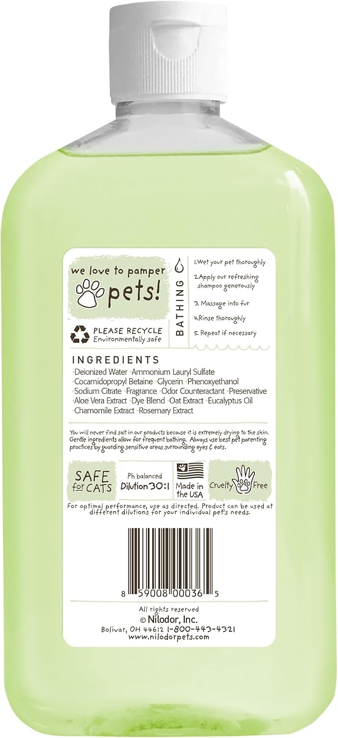 Bobbi Panter Soothing Dog Shampoo Tea Tree, Lavender, Cucumber & Oat Protein – Natural Formula for Sensitive Skin & Irritation Relief, Tear-Free, 30:1 Concentrate, Made in USA, 14 oz