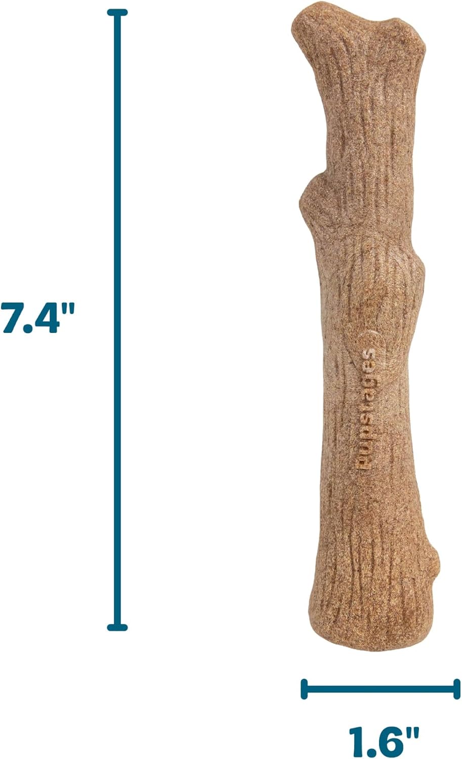 Pupstages Dogwood Dog Chew Toy, Made in the USA – Real-Wood Blend, Natural Flavor & Texture, Moderate Chewers, Small, 5.4"